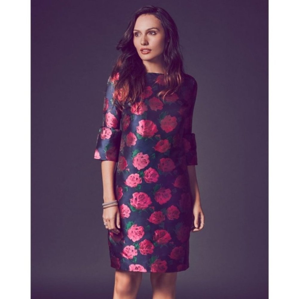 J and J By Janie and Jack Rose Jacquard Dress Sz 4